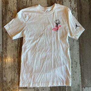 Jordan Brand - Tatum White Tee with Pink and Black Accents